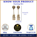Gold Plated Ethnic Party Wear Long Ghungroo Kashmiri Earrings