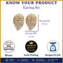 Gold Plated White AD Stone Daily Wear Studs Earrings