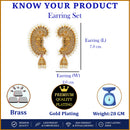 Stylish Gold Plated Pearl Ethnic Ear Cuff Earrings For Women