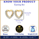 Gold Plated Heart Shape Stud Earrings