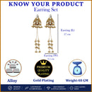 Gold Plated Ethnic Antique Finish Long Chain Kashmiri Earrings
