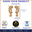 Peacock Shape Gold Plated Ethnic Ear Cuff Earrings For Women