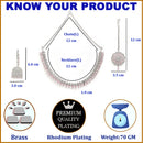 Rhodium-Plated with Silver-Tone & Pink American Diamond-Studded Jewellery Set Combo