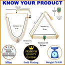 Gold-Plated Green Stone-Studded & Pearl Beaded Jewellery Set Combo