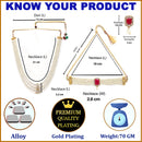 Gold-Plated & Red Stone-Studded & Beaded Temple Jewellery Set Combo