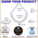 Rhodium-Plated with Silver-Toned White American Diamond Studded Jewellery Set Combo