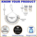 Oxidised Silver-Plated Navy Blue American Diamond & White Pearl Studded Necklace Earrings Jewellery Set