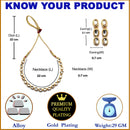 Gold-Plated White Kundan Studded Necklace with Earrings Jewellery set