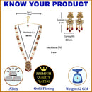 Gold-Plated Artifical Stones Studded & Beaded Intricate Long Necklace with Earrings Jewellery Set