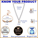 Rose Gold-Plated Gunmetal Toned White American Diamond studded Oval Shaped Jewellery Set