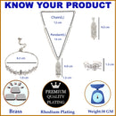 Rhodium-Plated with Silver-Tone White American Diamond-Studded Jewellery Set Combo