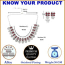 Temple Coin Rhodium-Plated with Silver-Tone Kundan-Studded Jewellery Set