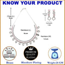 Rhodium-Plated Silver Toned Rectangle Pink American Diamond Studded Necklace Earrings Jewellery Set