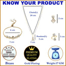 White & Gold-plated American Diamond Studded Jewellery Set Combo