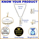 White & Gold-Toned Alloy Gold-Plated Studded Jewellery Set Combo