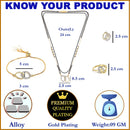 Gold-Plated & White AD-Studded & Beaded Oval Shaped Mangalsutra