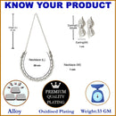 Rhodium-Plated with Oxidised Silver-Tone Studded Jewellery Set