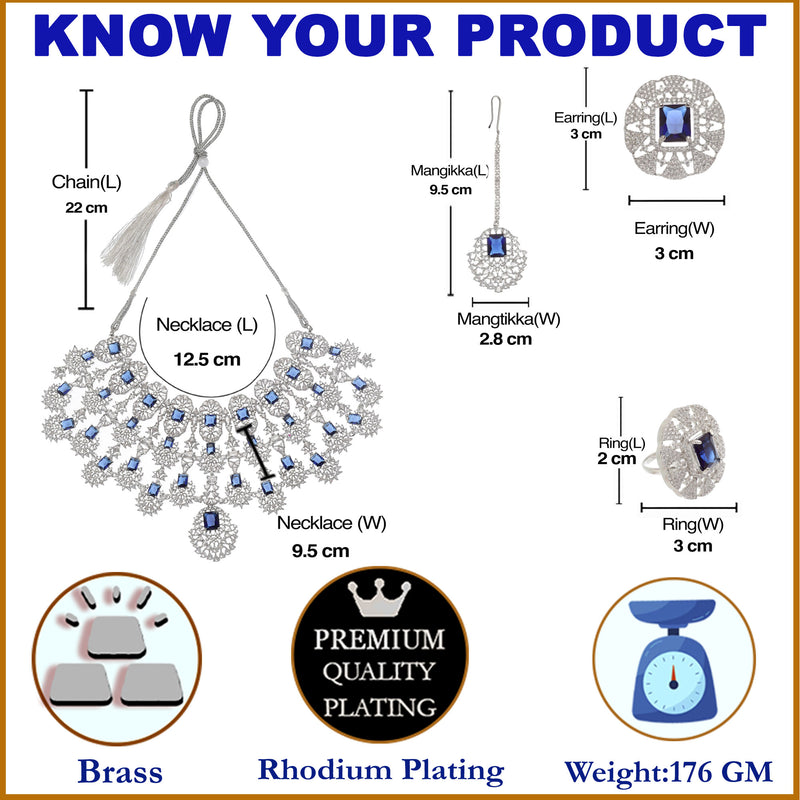 Kiara Advani Inspired Wedding Jewellery Set - NAVY BLUE