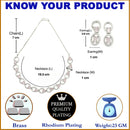 Rhodium-Plated Pink American Diamond Studded Disc-Shaped Necklace & Earrings Jewellery Set