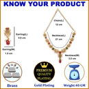 Gold Toned Brass Floral AD Necklace Set for Women Traditional Multicolor Stone Necklace Set