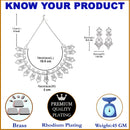 Rhodium-Plated White American Diamond Studded Tempted Necklace & Earrings Jewellery Set