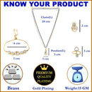 Heart Shaped White & Gold-Plated American Diamond Studded Jewellery Set Combo