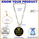 Heart Shaped Gold-Plated & White AD-Studded & Beaded Mangalsutra Set