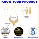 Gold-Plated Handcrafted Intricate Textured Necklace and Earrings Jewellery Set
