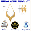 Gold-Plated Handcrafted Intricate Textured Necklace and Earrings Jewellery Set
