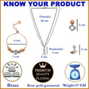 Rose Gold-Plated Gunmetal Toned White American Diamond studded Square Shaped Jewellery Set