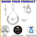 Rhodium-Plated with Oxidized Silver-Toned Pink Cubic Zirconia Stone Studded & White Pearl Beaded Necklace and Earrings Jewellery Set