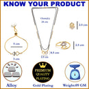 Square Shaped Gold-Plated & White AD-Studded & Beaded Mangalsutra Set