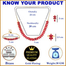 18K Gold-Plated Flower Shaped American Diamond Studded Handcrafted Jewellery Set Combo