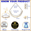 Heart Shaped Gold-Plated White American Diamond-Studded Jewellery Set Combo