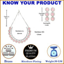 Rhodium-Plated with Silver-Toned Circular Shape Pink and White American Diamond Studded Jewellery Set