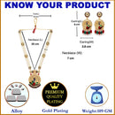 Gold-Plated Artifical Stone Studded & Beaded Peacock Craved Long Necklace with Earring Jewellery Set