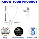 Rhodium-Plated with Silver-Tone Silver CZ Studded Handcrafted Jewellery Set