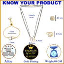 Oval Shaped Gold-Plated & White AD-Studded & Beaded  Mangalsutra