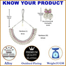 Rhodium-Plated with Oxidised Silver-Plated Pink Artificial Beads Studded & Temple Coin Jewellery Set