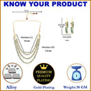 Gold-Plated Green Pearl Drop 3 Intricate Layered Jewellery Set