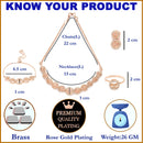 Rose Gold-Plated White American Diamond studded Circular Shaped Jewellery Set