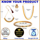 Gold-Plated Red & Green Temple Coin Jewellery Set with Bangles & Earrings