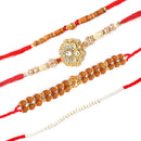 Combo of 4 Jay Shree Ram with Swastik Gada Beads Rakhi