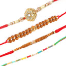 Combo of 4 Jay Shree Ram with Swastik Gada Rakhi