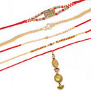 Combo of 5 Jay Shree Ram with Swastik Gada Rakhi