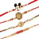 Rakhi World's Best BHAI With Gold-Plated Kids Power Ranger Combo Rakhi Bracelet Set of 4