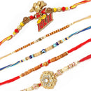 Rakhi World's Best BHAI With Gold-Plated OM Kids Power Ranger Combo Rakhi Bracelet Set of 5