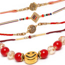 Rakhi World's Best BHAI With Gold-Plated Kundan & Kids Power Ranger Combo Rakhi Bracelet Set of 5