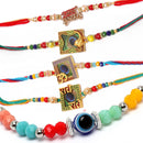 Rakhi World's Best BHAI With Gold-Plated OM & Enamelled Mor Pankh Rakhi
