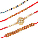 Combo of 4 Rakhi Rakhi Evil Eye & Flower Rakhi For Man